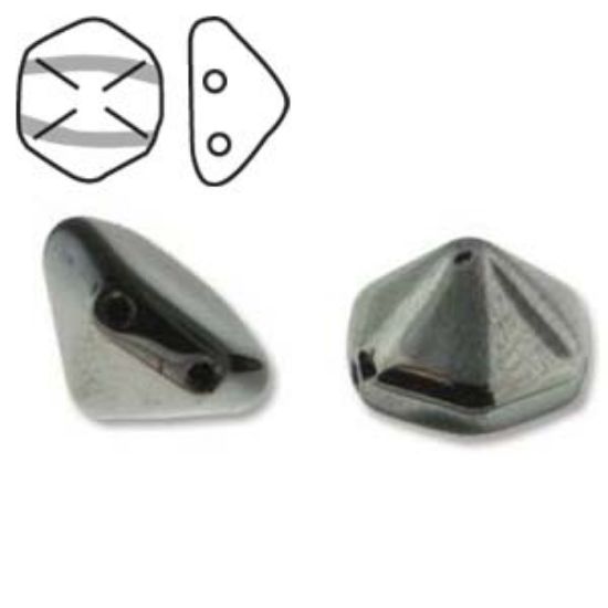 Picture of Pyramid Hex Bead 12mm Jet Chrome x12