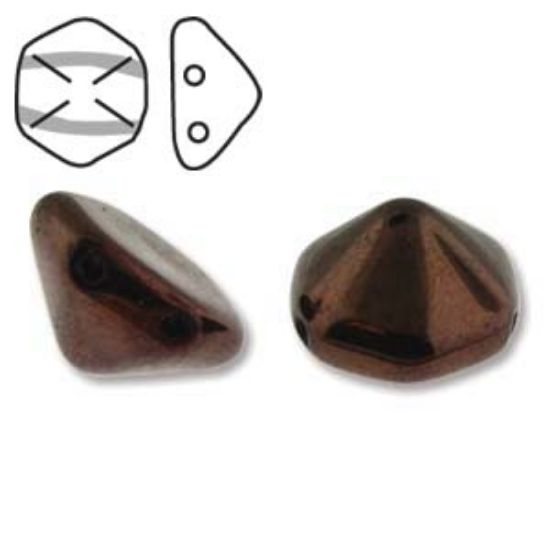 Picture of Pyramid Hex Bead 12mm Jet Purple Luster x12