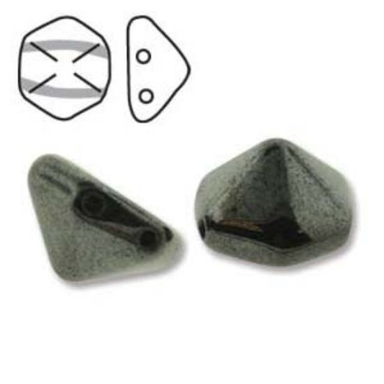 Picture of Pyramid Hex Bead 12mm Jet Chrome Full x12