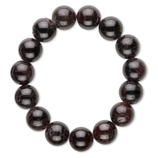 Picture of Bracelet Garnet 13mm round x1