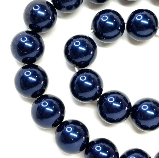 Picture of Preciosa Nacre Round Maxima 12mm Dark Blue Pearl x6