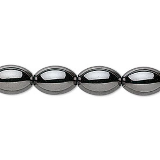 Picture of Hematite bead (manmade) 12x8mm oval x10