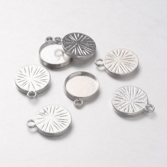 Picture of Pendant Setting Round 12.5mm w/ Pattern Silver x10