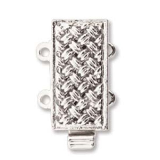 Picture of Neumann Clasp Box 16x10mm 2-strand Rhodium Plated x1