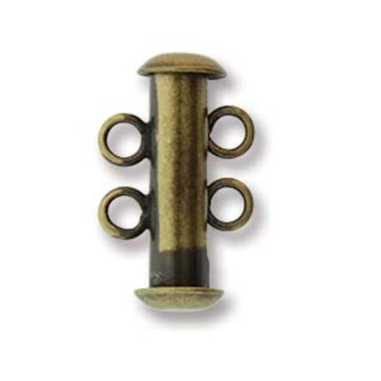 Picture of Magnetic Clasp 16mm 2-strand Antiqued Gold Plate x1