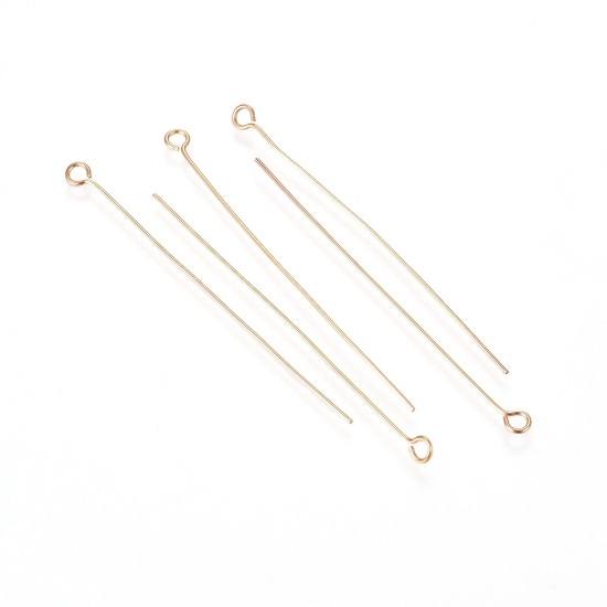 Picture of Stainless Steel Eye Pin 50x0,60mm Gold Plated x50