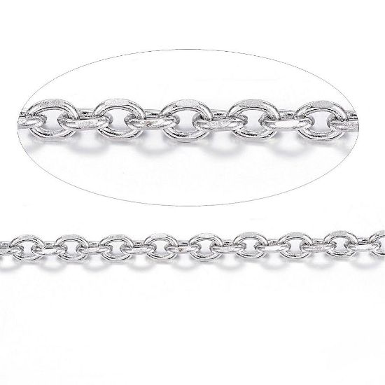 Picture of Stainless Steel Chain Cable Diamond Cut 4x3mm oval unwelded x1m