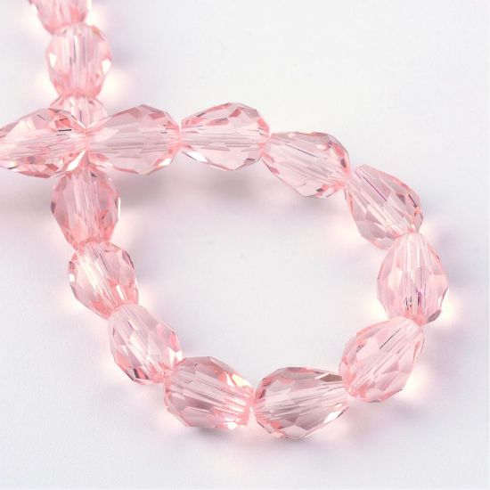 Picture of Faceted Drops 6x8mm Vintage Rose x50cm