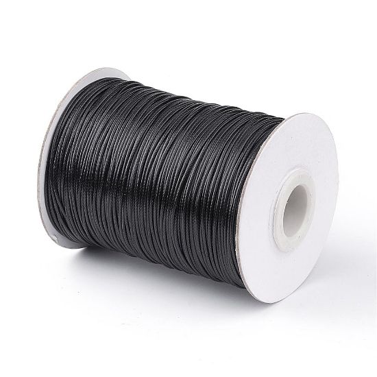 Picture of Waxed Polyester Cord 1mm Black x77m