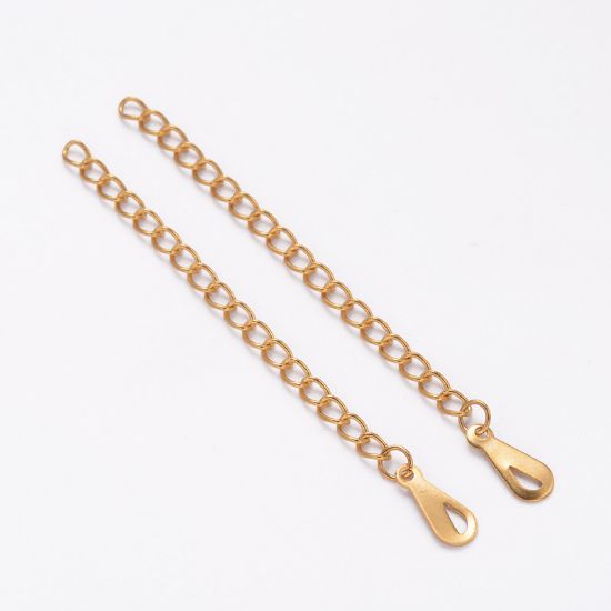 Picture of Stainless Steel Chain Extender 70mm w/ drop Gold Plated x5