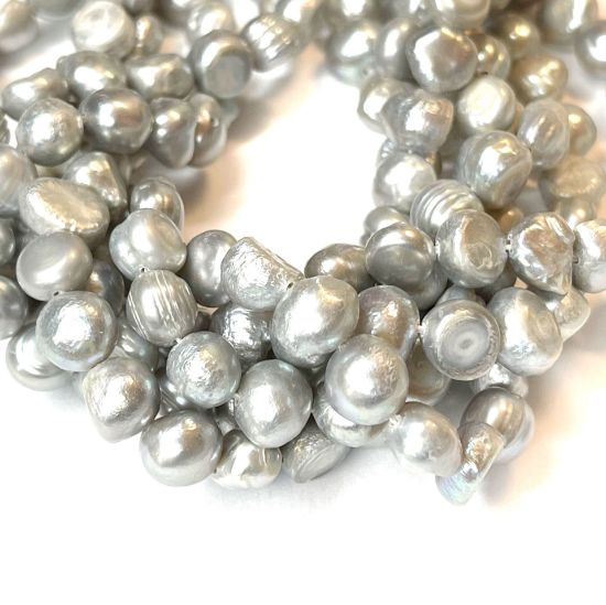 Picture of Pearl Cultured Freshwater Baroque Round 8mm Grey x36cm 