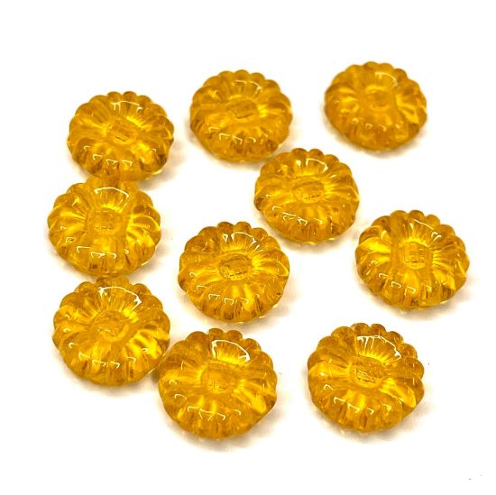 Picture of 2-hole Sunflowers 12mm Orange x10