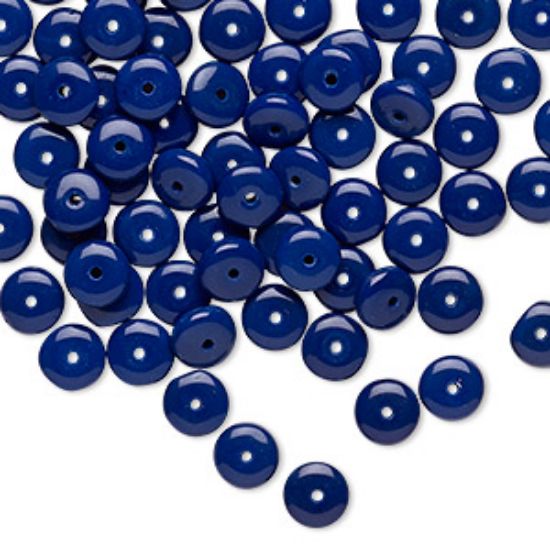Picture of Glass Rondelle bead 6x2mm Opaque Navy Blue x20 