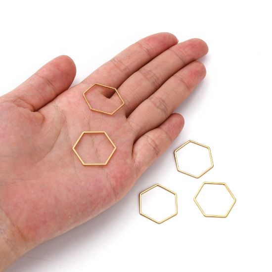 Picture of Stainless Steel Component 22mm hexagon Gold x5