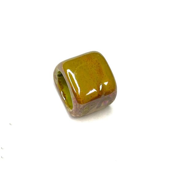 Picture of Greece Ceramic Spacer 18x15x15mm Orange Lime x1