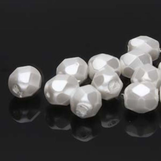 Picture of Czech Fire Polished 8mm White Pearl x75