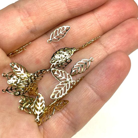 Picture of Stainless Steel Leaf Lotus 13x5mm 18kt Gold Plated x5