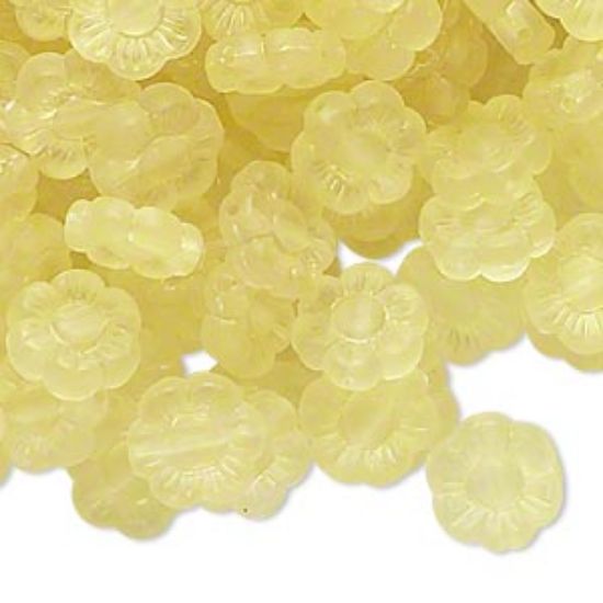 Picture of Acrylic Beads Flower 10mm Yellow x50