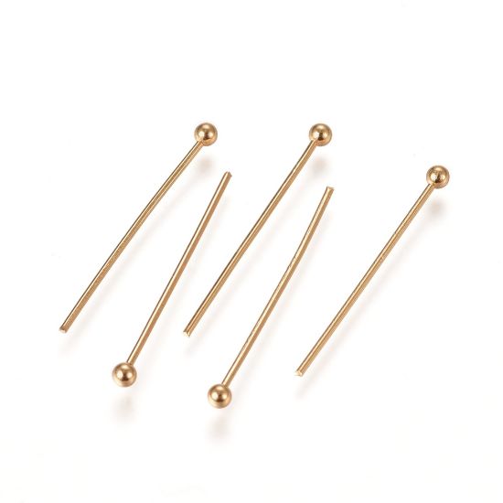 Picture of Stainless Steel Ball Pin 22x0,6mm 24kt Gold Plated x50