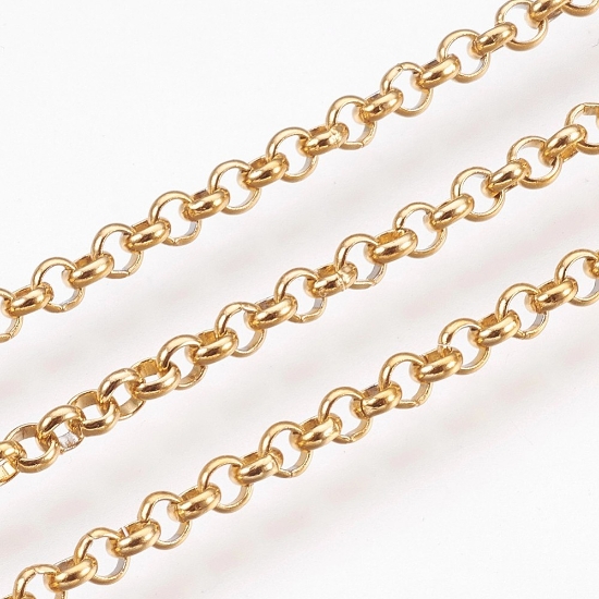 Picture of Stainless Steel Chain Rollo 2,5mm soldered Gold Plated x1m