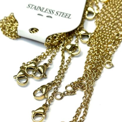 Image de Stainless Steel Necklace cable Gold 45cm x1