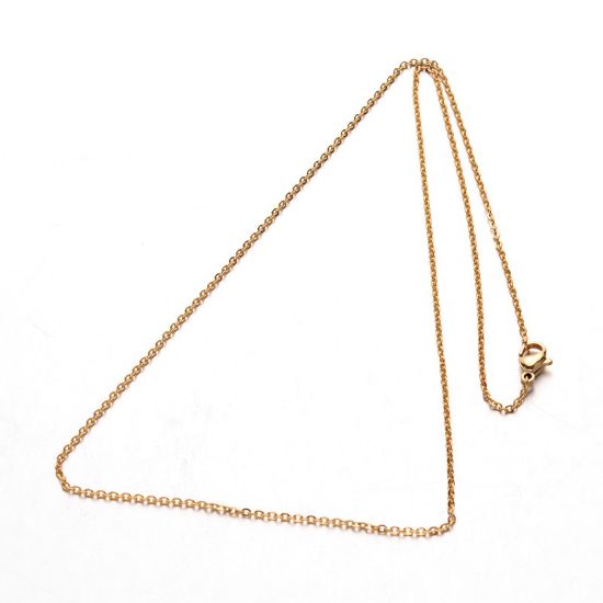 Picture of Stainless Steel Necklace cable Gold Plated 50cm x1