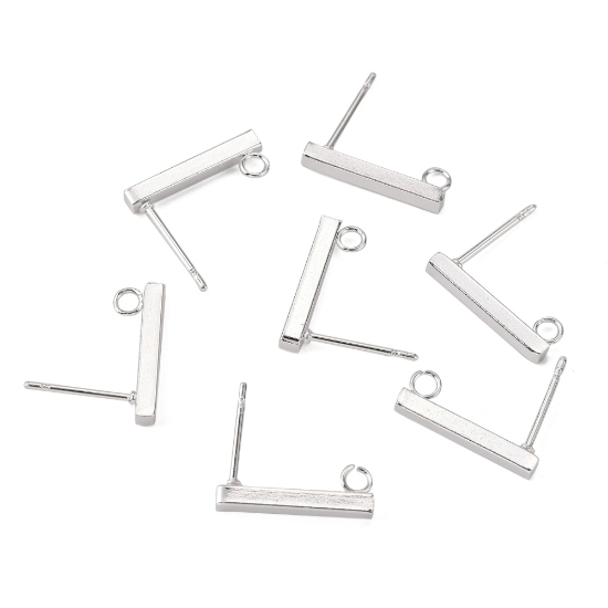 Picture of Stainless Steel Ear stud 15x2mm rectangle x10