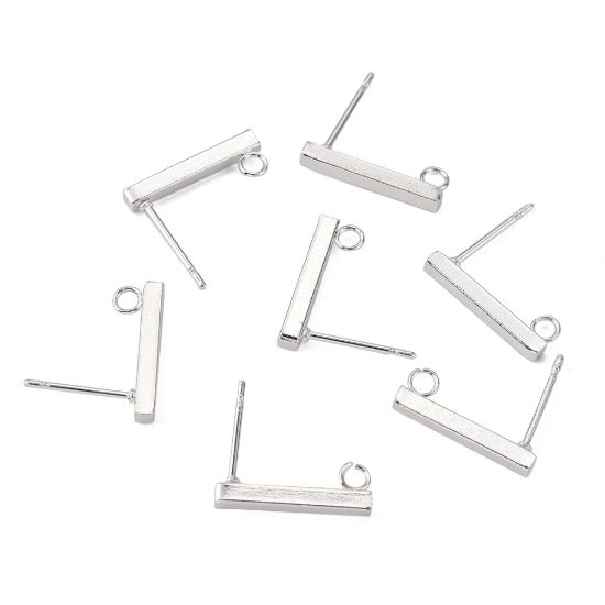 Picture of Stainless Steel Ear stud 15x2mm Rectangle x2