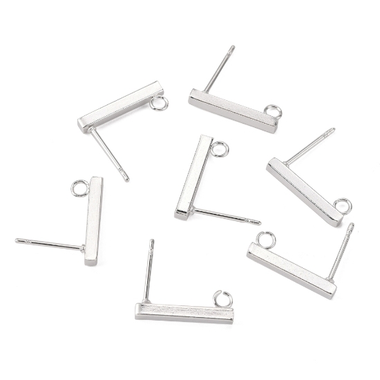 Picture of Stainless Steel Ear stud 15x2mm rectangle x4