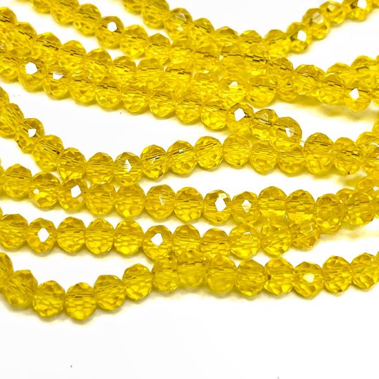 Picture of Faceted Rondelle 4mm Yellow x40cm