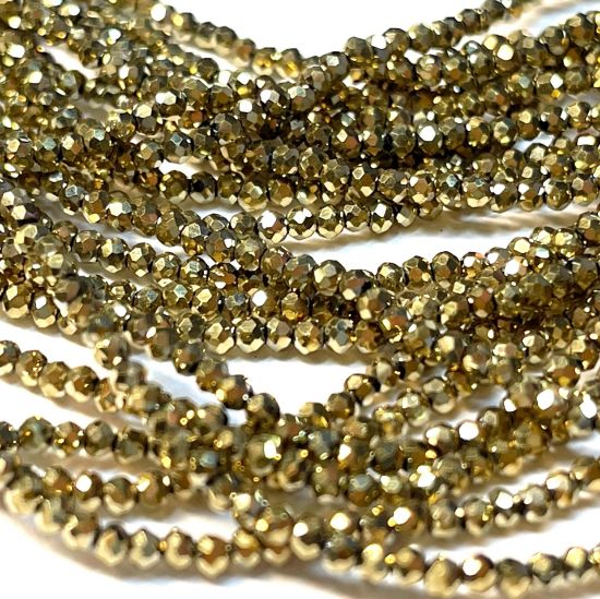 Picture of Faceted Rondelle bead 1,5x2mm Gold x235