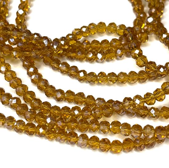 Picture of Faceted Rondelle bead 3x4mm Topaz Luster x125