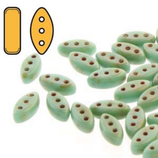 Picture of Cali Beads 3x8mm Green Turquoise Travertine x30 