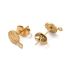 Picture of Stainless Steel Ear stud 7mm flat round w/ horiz. loop 18kt Gold Plated x2 