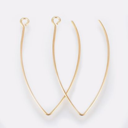 Изображение Stainless Steel Ear Wire Marquise 41x22mm Gold x2