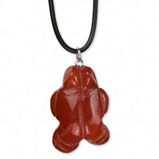 Picture of Red Agate (dyed) 35x24mm Frog x1