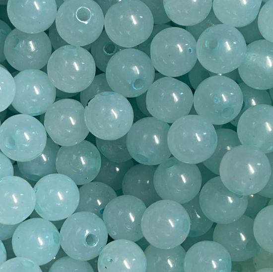 Picture of Acrylic Beads 8mm  round Jelly Turquoise x100 