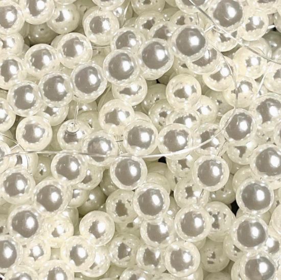 Picture of Acrylic Beads 8mm round White Pearl x100