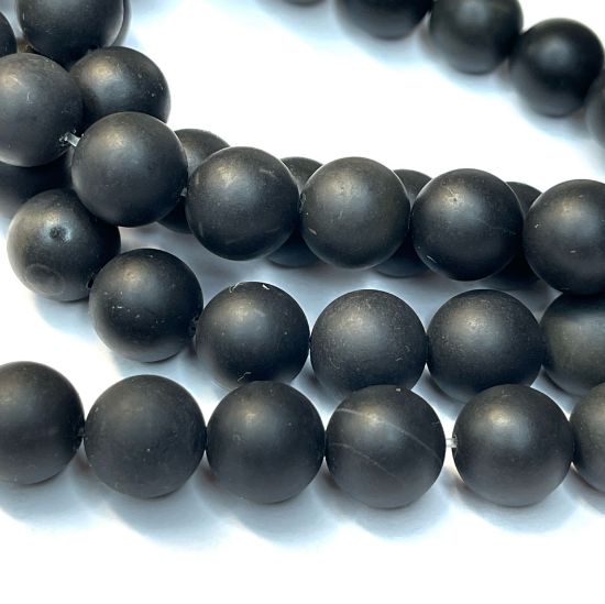 Picture of Blackstone bead 12mm round x38cm