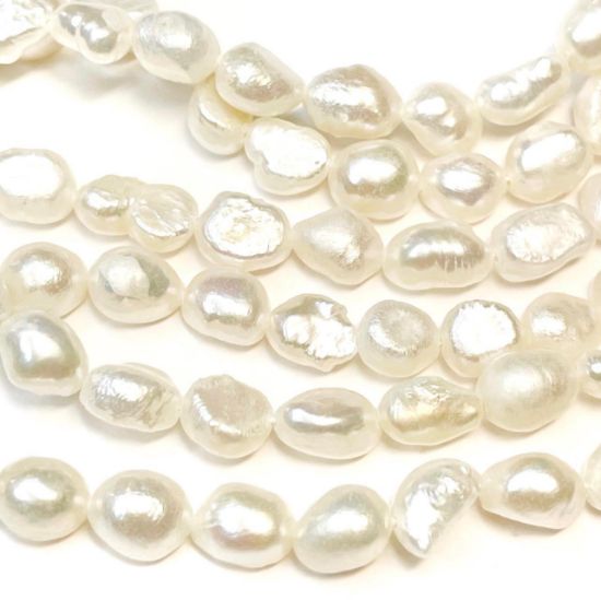 Picture of Pearl Cultured Freshwater Oval 6~10x5~7mm, hole 0,5mm x35cm