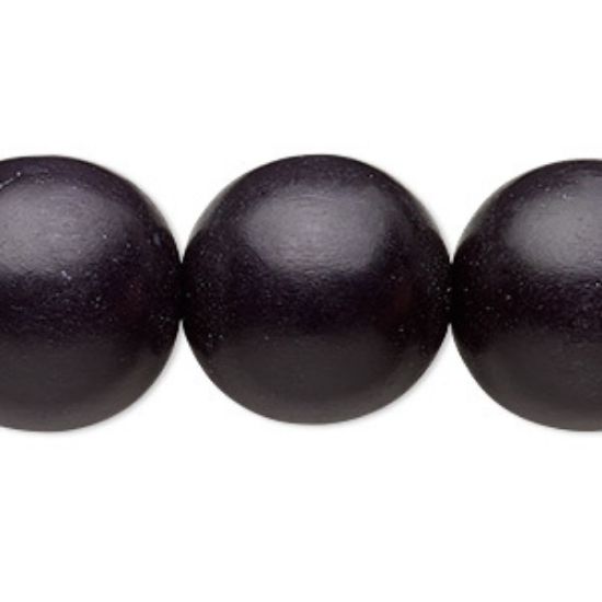 Picture of Wood Bead 20mm round Black x5