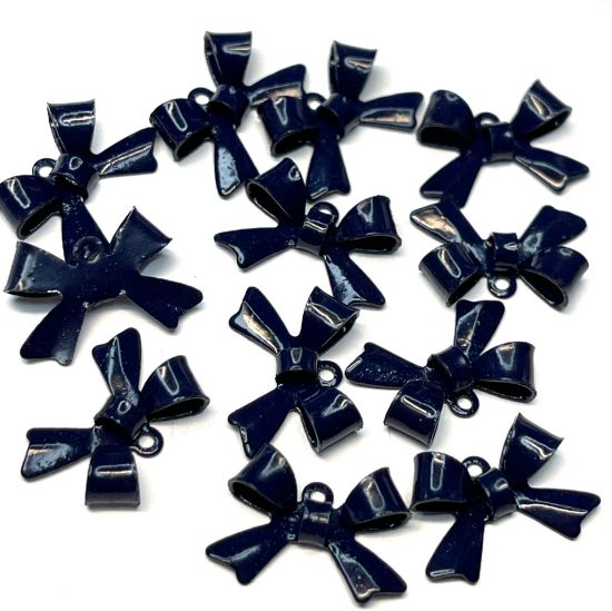 Picture of Bowknot pendant 15x10mm Dark Blue x1 