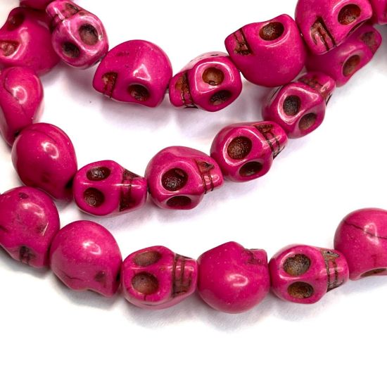 Picture of Synthetic Magnesite Skull 10x8mm Pink x10 