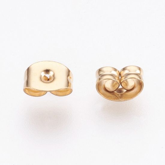 Picture of Stainless Steel Ear nut Clutch 4x6mm Gold x20 