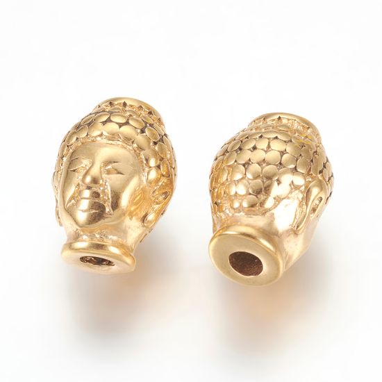 Picture of Stainless Steel Buddha Head 13x9.5mm Gold x1 