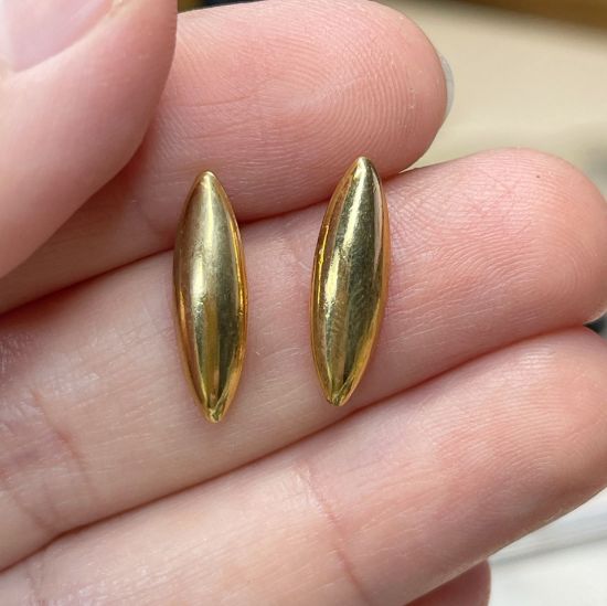 Picture of Earstud Oval w/Loop Gold Plated x2