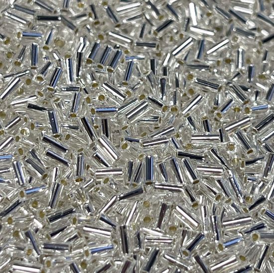 Picture of Miyuki Bugles 3mm BGL1-1 Silver Lined Crystal x10g