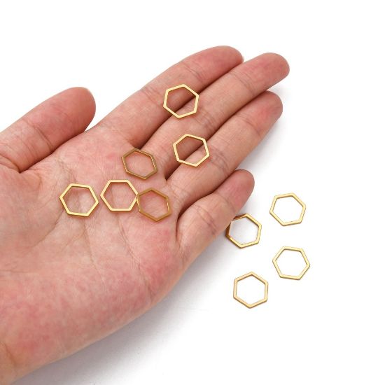 Picture of Stainless Steel Component 13mm hexagon Gold x5 