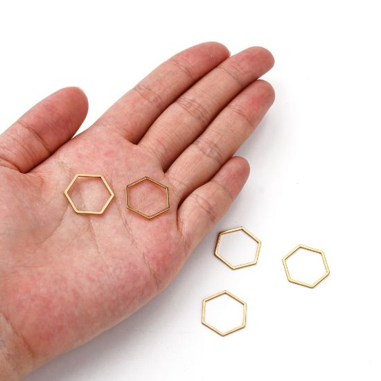 Picture of Stainless Steel Component 18mm hexagon Gold x5