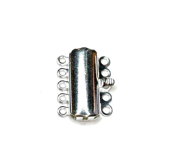 Picture of Box Clasp 20x15mm 5-strand Silver Plated x1